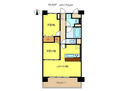 ソライロテラスあびこ(1SLDK/1階)の間取り写真