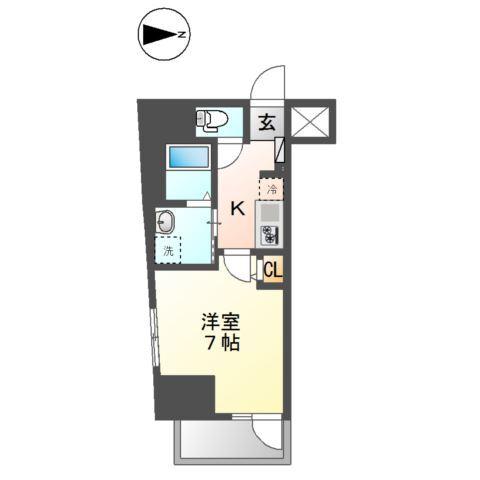 BONHEUR DEAR COURT(1K/6階)の間取り写真