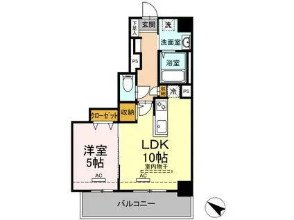 CILIEGIO桜坂(1LDK/9階)の間取り写真