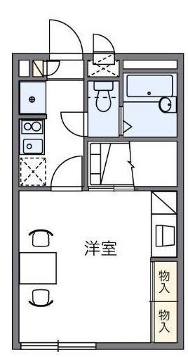 レオパレスPINE CREST(1K/1階)の間取り写真