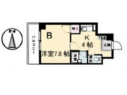 ファミーユ倉田(1K/4階)の間取り写真