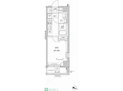 RELUXIA両国II(1K/8階)の間取り写真