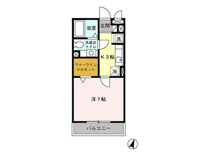 リヴェール石田(1K/3階)の間取り写真