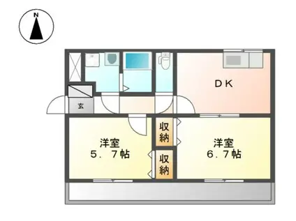 サン・コートM(2DK/3階)の間取り写真