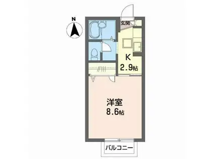 KALMIA PALACE B(1K/1階)の間取り写真