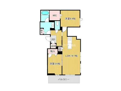 セゾレーナ(2LDK/2階)の間取り写真