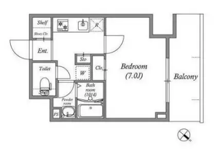 GENOVIA神戸湊川公園(1K/6階)の間取り写真
