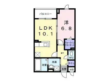 アーバンコート堀川西(1LDK/5階)の間取り写真