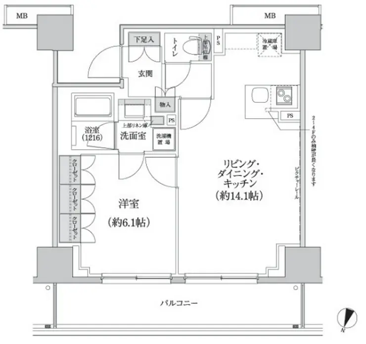 パークハビオ渋谷本町レジデンス 8階階 間取り