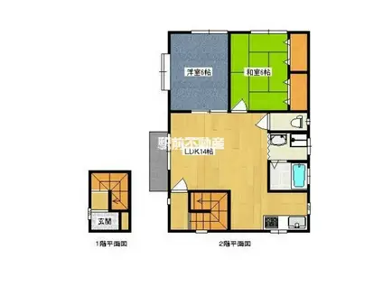 ウエストハイツ(2LDK/2階)の間取り写真