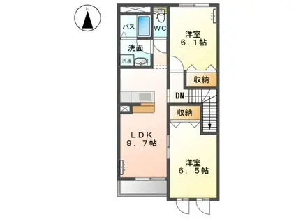 パークハイム(2LDK/2階)の間取り写真