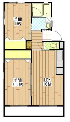 ベルモック(2LDK/2階)の間取り写真