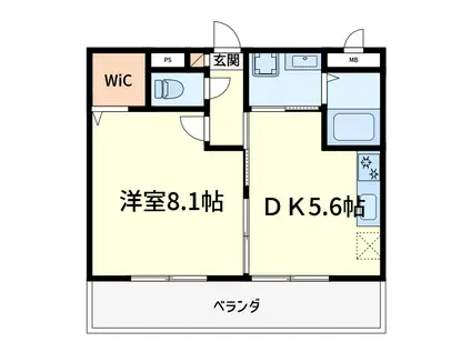 アンプルールフェールハンナハンナ(1DK/1階)の間取り写真