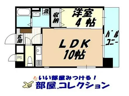 オアシス守恒(1LDK/2階)の間取り写真