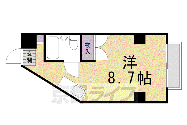 ハウス2(ワンルーム/2階)の間取り写真