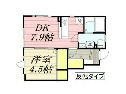 ディアコート鷹乃杜(1DK/1階)の間取り写真