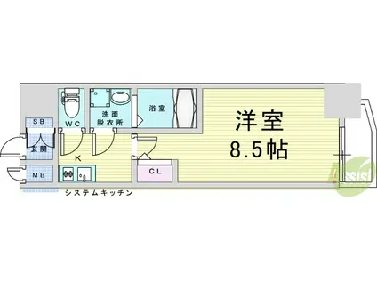 エスプレイス塚本アーバンレジデンス(1K/7階)の間取り写真