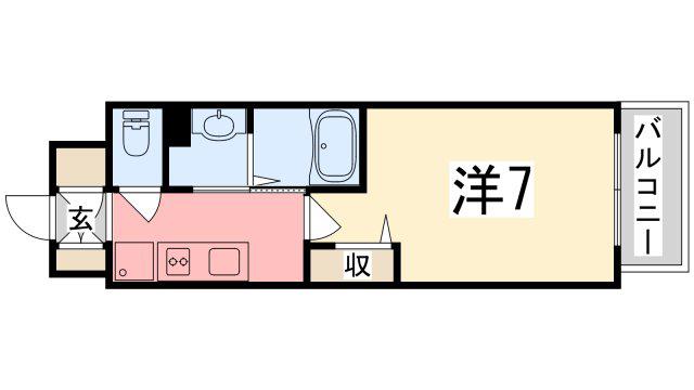 LUXE姫路(1K/3階)の間取り写真