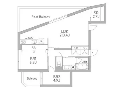GRANDUO中野7(2SLDK/3階)の間取り写真