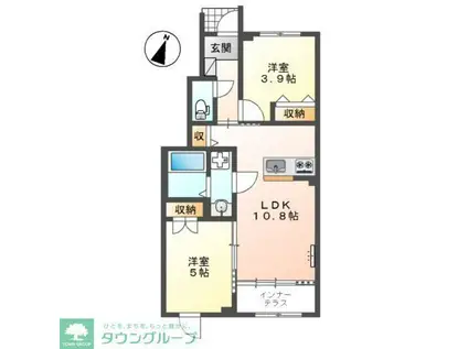 サン・ペット・ガーデン(2LDK/1階)の間取り写真