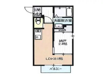 メゾン・フルール(1LDK/2階)の間取り写真