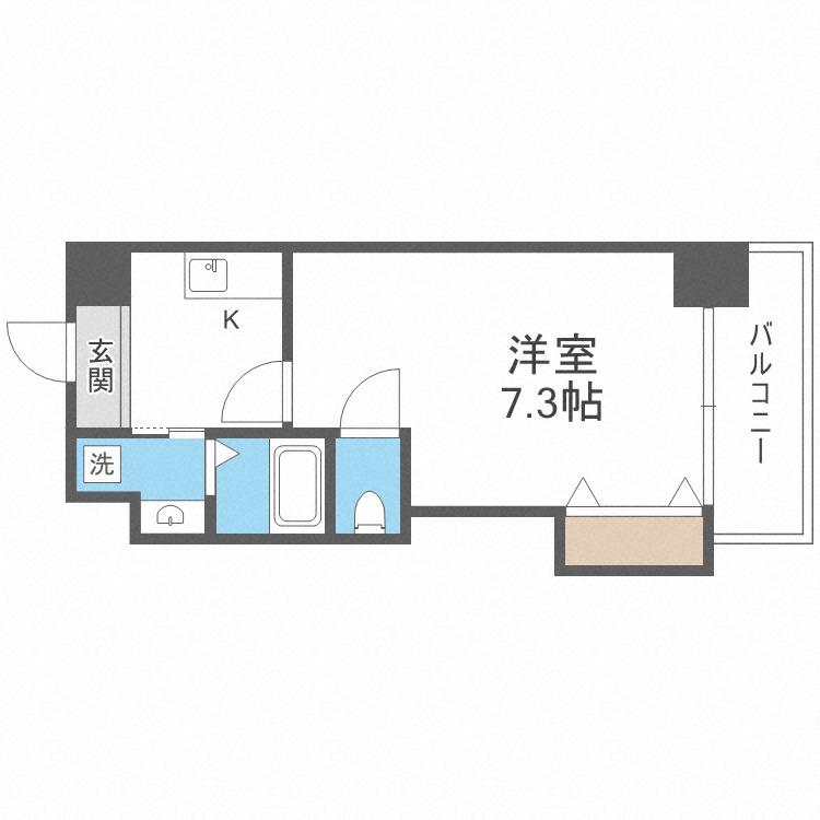 URESIDENCE京橋(1K/2階)の間取り写真