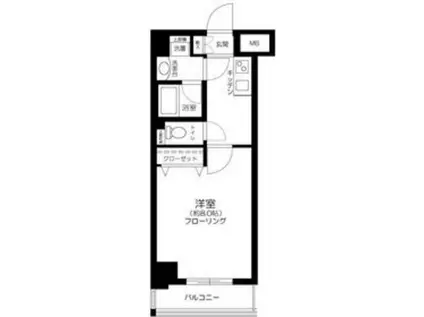 カーム小岩ウエスト(1K/6階)の間取り写真