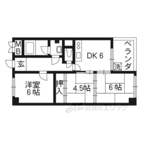 MAYUMIハイツアザレア(3DK/2階)の間取り写真