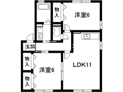 セジュール八幡(2LDK/1階)の間取り写真