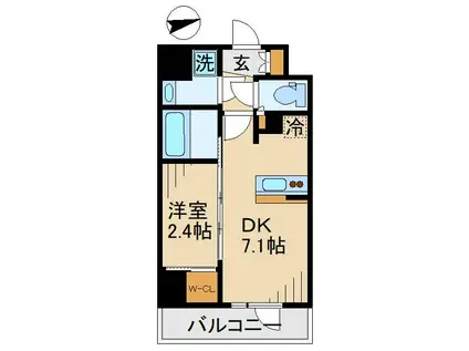 コンフォリア王子(1DK/4階)の間取り写真