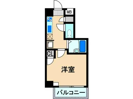 プレスタイル川崎(1K/2階)の間取り写真
