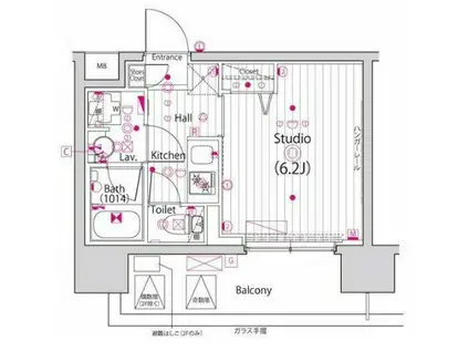 ガーラ・グランディ川口並木(1K/6階)の間取り写真