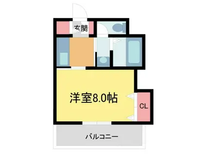 ドエル豊島(1K/2階)の間取り写真