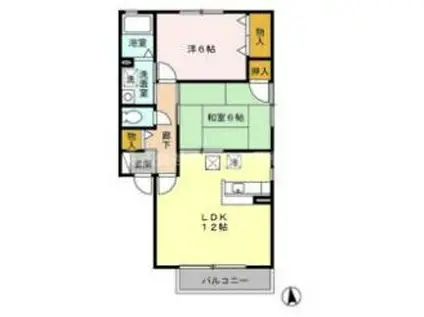 マルクイーン(2LDK/2階)の間取り写真