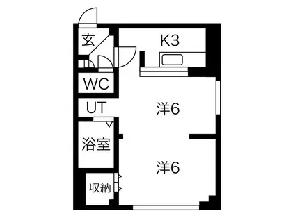 リベラルイン819(1DK/2階)の間取り写真