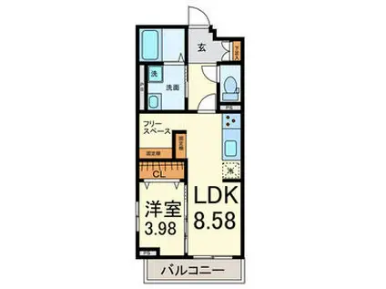 RAFFINE TOKIWA(1LDK/1階)の間取り写真