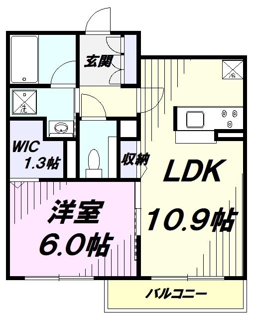ベルウッドレジデンス3号館(1LDK/2階)の間取り写真