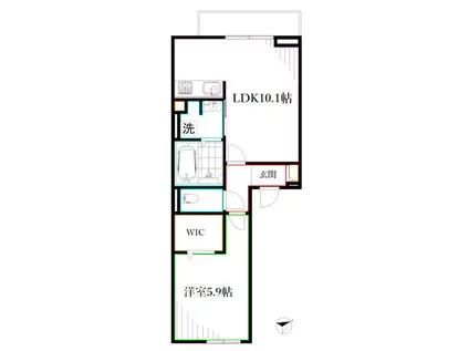 D-COMODO関前(1LDK/3階)の間取り写真