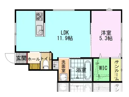SEIZE A(1LDK/1階)の間取り写真