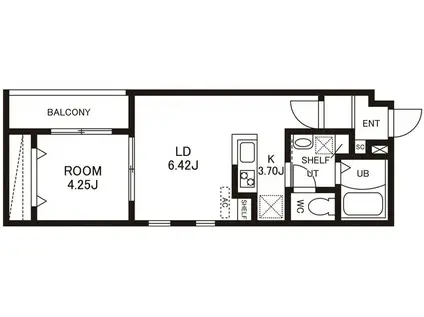 CHERIM竹下イースト(1LDK/2階)の間取り写真