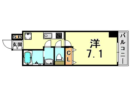 アドバンス三宮VIクレスト(1K/5階)の間取り写真