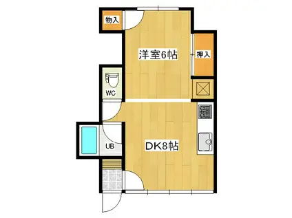 ハイツ井上(1LDK/3階)の間取り写真