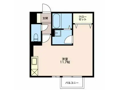 メープルA長篠(ワンルーム/1階)の間取り写真