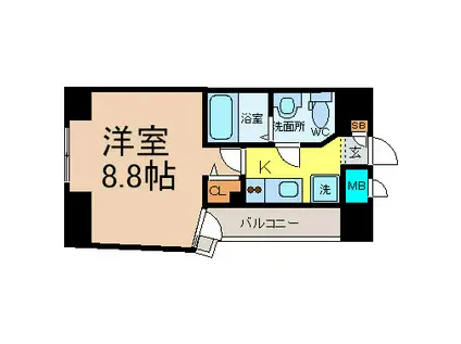 エステムプラザ名古屋・栄プレミアム(1K/14階)の間取り写真