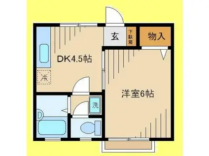 チェリーハイム(1DK/2階)の間取り写真