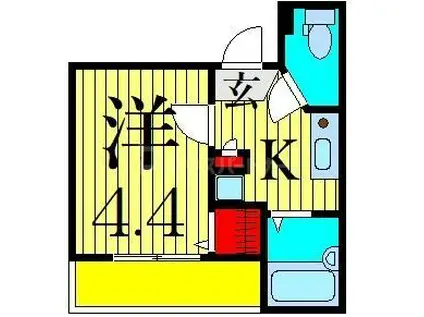 MELDIA柴又A(1K/3階)の間取り写真