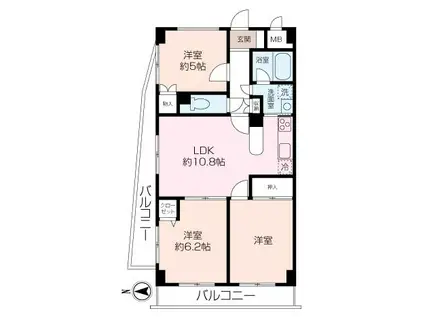 ロシュフォール本郷(3LDK/3階)の間取り写真