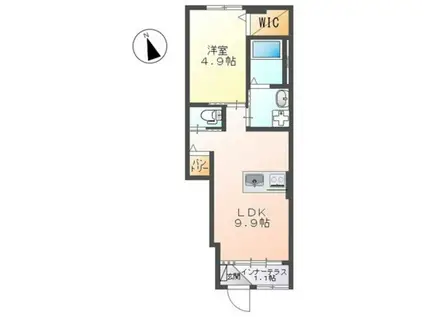 コンビデンス II(1LDK/1階)の間取り写真