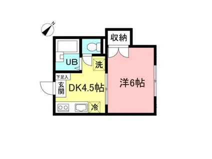 コーポ銀河(1DK/1階)の間取り写真