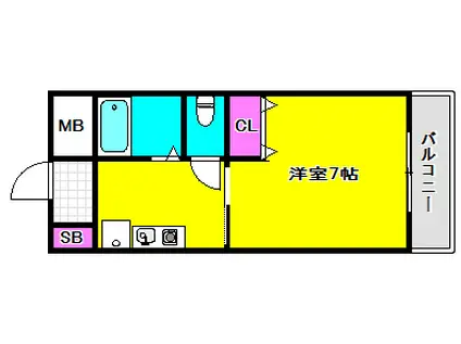 エクセルウィンD(1K/8階)の間取り写真